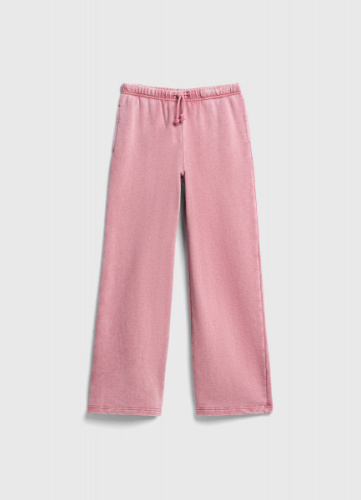 Трикотажные брюки с эффектом стирки для девочек, Розовый