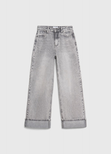 Широкие джинсы Wide leg для девочек, Серый