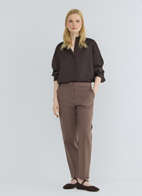 Зауженные прямые брюки, Коричневый