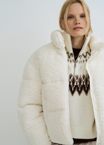 Манишка на молнии с шерстью альпака, Белый