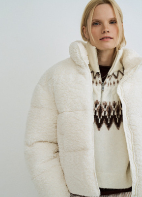 Манишка на молнии с шерстью альпака, Белый