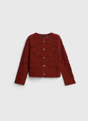 Кардиган кроше, Оранжевый