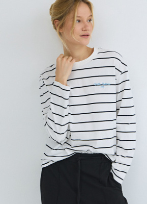 Лонгслив в полоску, Белый