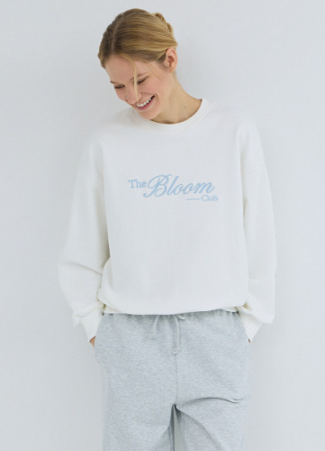 Свитшот с вышивкой, Бежевый