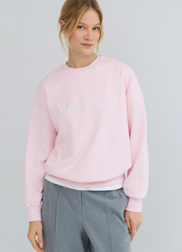 Свитшот с вышивкой, Розовый