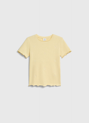 Футболка в рубчик для девочек, Желтый