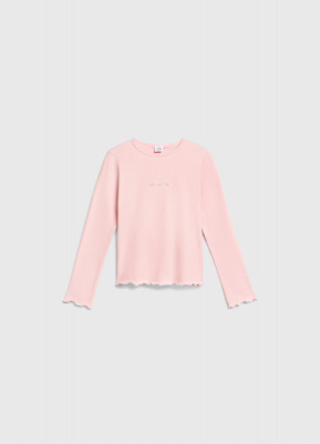 Лонгслив в рубчик для девочек, Розовый