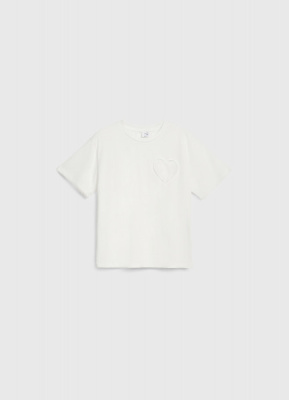 Футболка с аппликацией для девочек, Белый