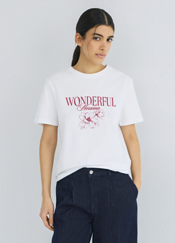 Футболка с принтом, Белый