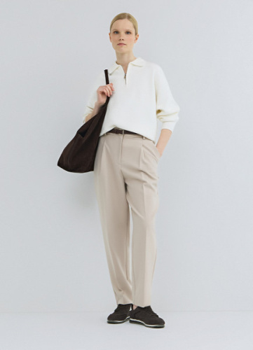 Брюки с ремнём, Бежевый