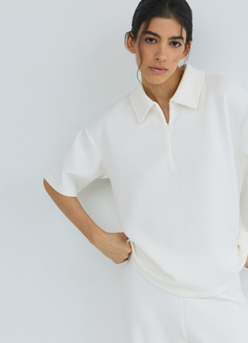 Поло на молнии, Бежевый