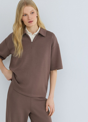 Поло на молнии, Коричневый