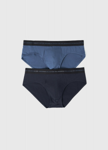 Трикотажные трусы-брифы, 2 шт., Синий