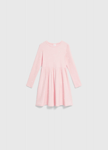 Трикотажное платье c принтом для девочек, Розовый