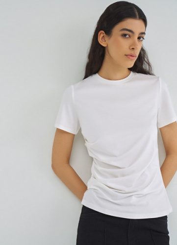 Футболка с драпировкой, Белый