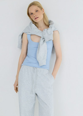 Топ с широкими бретелями, Голубой