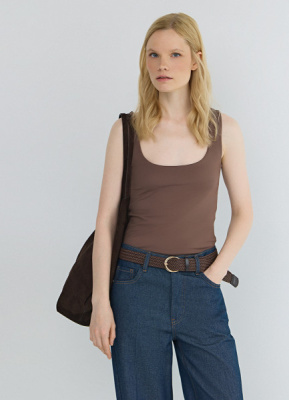 Топ с широкими бретелями, Коричневый