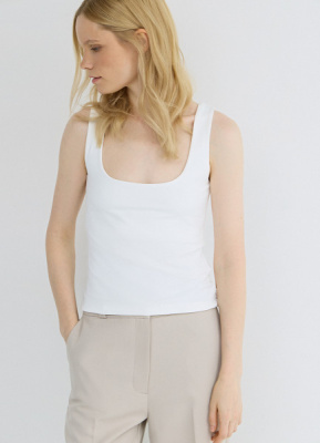 Топ с широкими бретелями, Белый