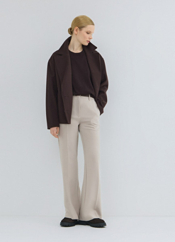 Расклёшенные брюки с ремнём, Бежевый