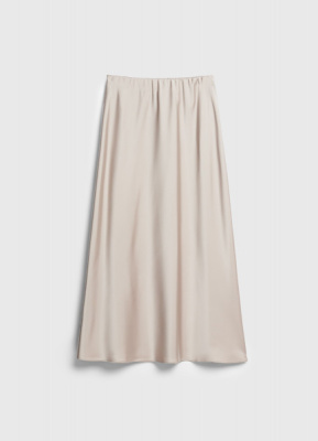 Атласная юбка миди А-силуэта, Бежевый