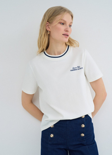 Футболка с вышивкой, Белый