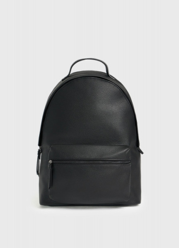 Рюкзак из искусственной кожи с карманом, Черный