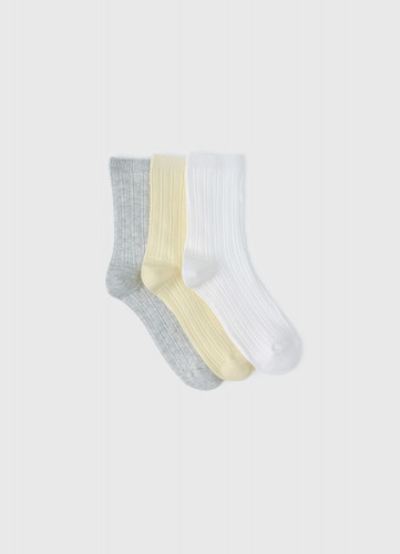 Носки из хлопка пуантель, 3 пары, Желтый