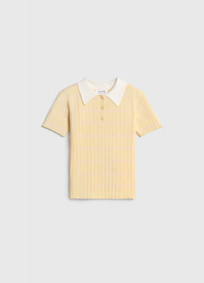 Вязаный джемпер с коротким рукавом для девочек, Желтый