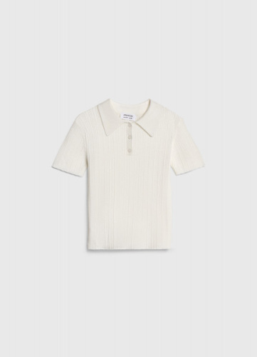 Вязаный джемпер с коротким рукавом для девочек, Белый