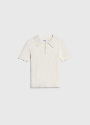 Вязаный джемпер с коротким рукавом для девочек, Белый