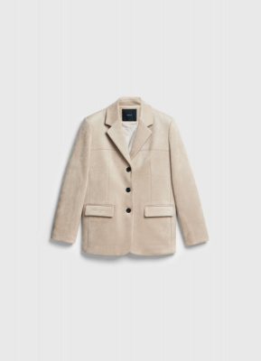 Однобортный жакет из искусственной замши, Бежевый