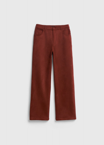 Прямые брюки из искусственной замши, Оранжевый