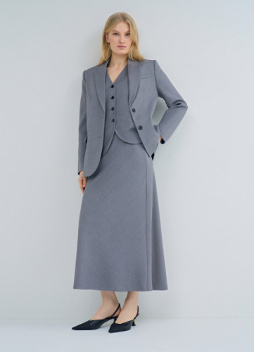 Юбка миди А-силуэта, Серый