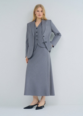 Юбка миди А-силуэта, Серый