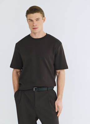 Футболка из гладкого хлопка, Коричневый