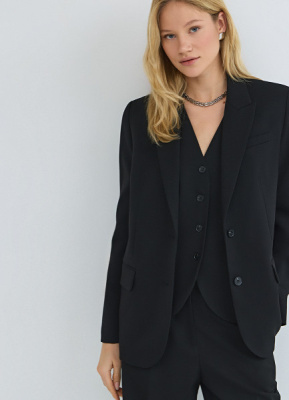 Однобортный жакет, Черный