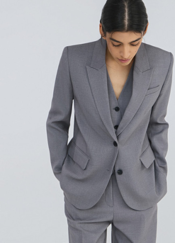 Однобортный жакет, Серый
