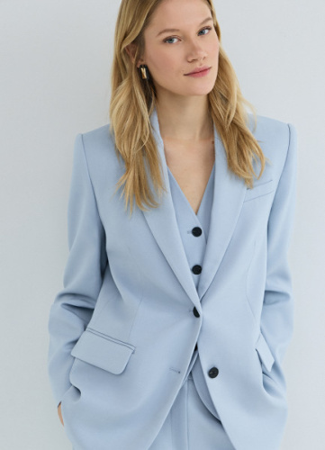 Однобортный жакет, Голубой