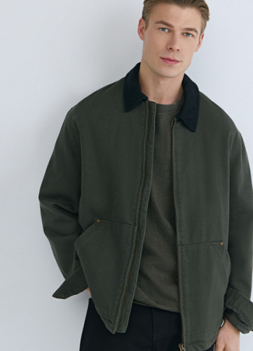 Утеплённая куртка из канваса, Зеленый