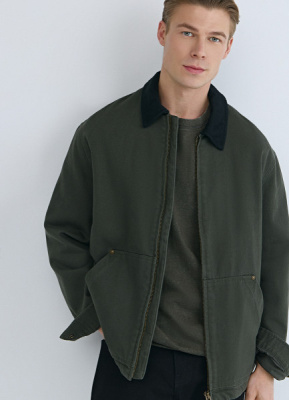 Утеплённая куртка из канваса, Зеленый