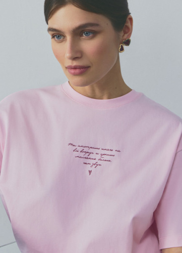 Футболка с принтом, Розовый