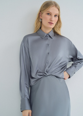 Блузка из сатина, Серый