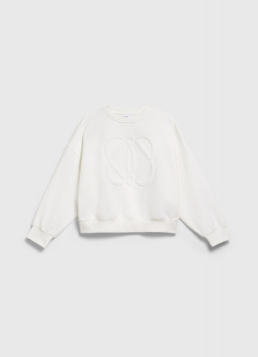 Свитшот с объёмным принтом для девочек, Белый