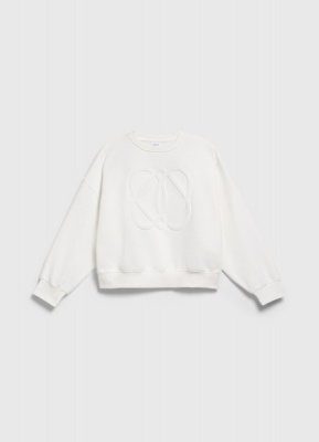 Свитшот с объёмным принтом для девочек, Белый