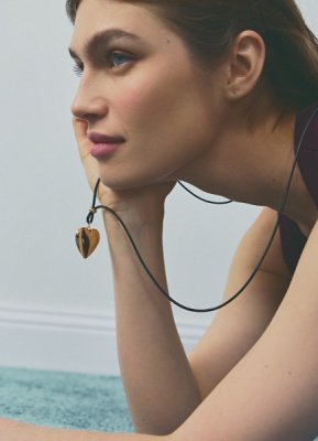 Ожерелье с кулоном в виде сердца, Золотой