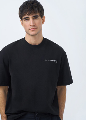 Футболка с текстовым принтом, Черный