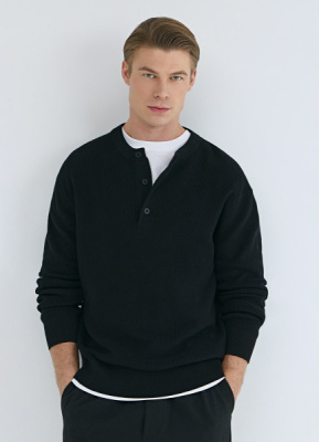 Джемпер из текстурной пряжи, Черный