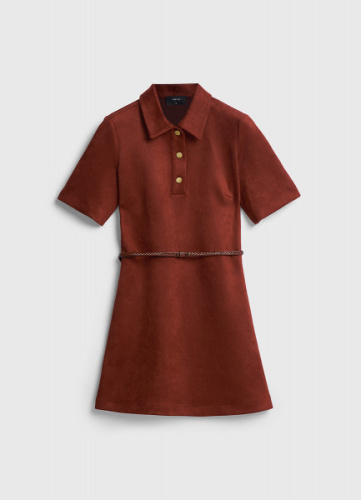 Платье мини из искусственной замши, Оранжевый