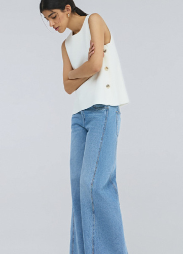 Топ с пуговицами, Белый