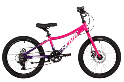 Детский велосипед Novatrack Katrina 20 Disc, год 2025, цвет Красный-Фиолетовый